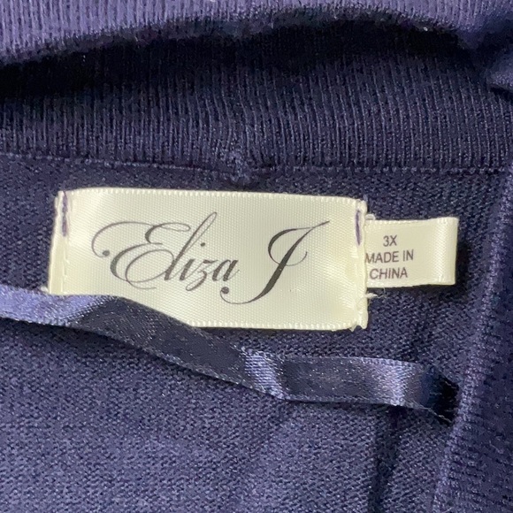 Eliza J Dark Navy Blue Bolero Open Front Cardigan Sweater Plus Size 3X NWT - Picture 4 of 6